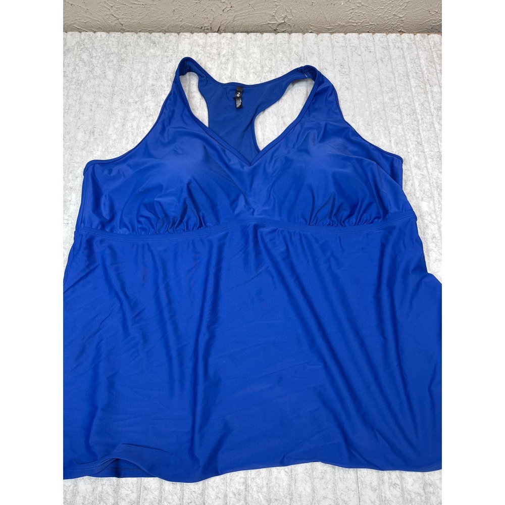 Torrid Royal Blue Racerback Tankini Swim Top V-Neck Plus Size 5 5X